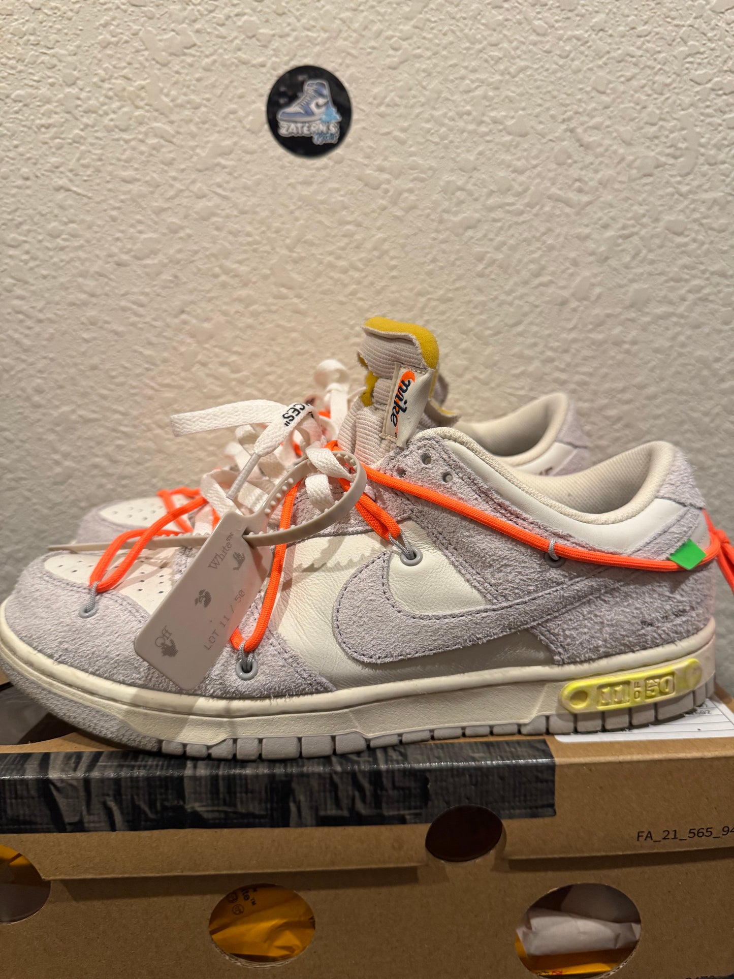 Nike Dunk Low Off White Sail Lot 11 Men's Pre-Owned (10.5M) DJ0950-108