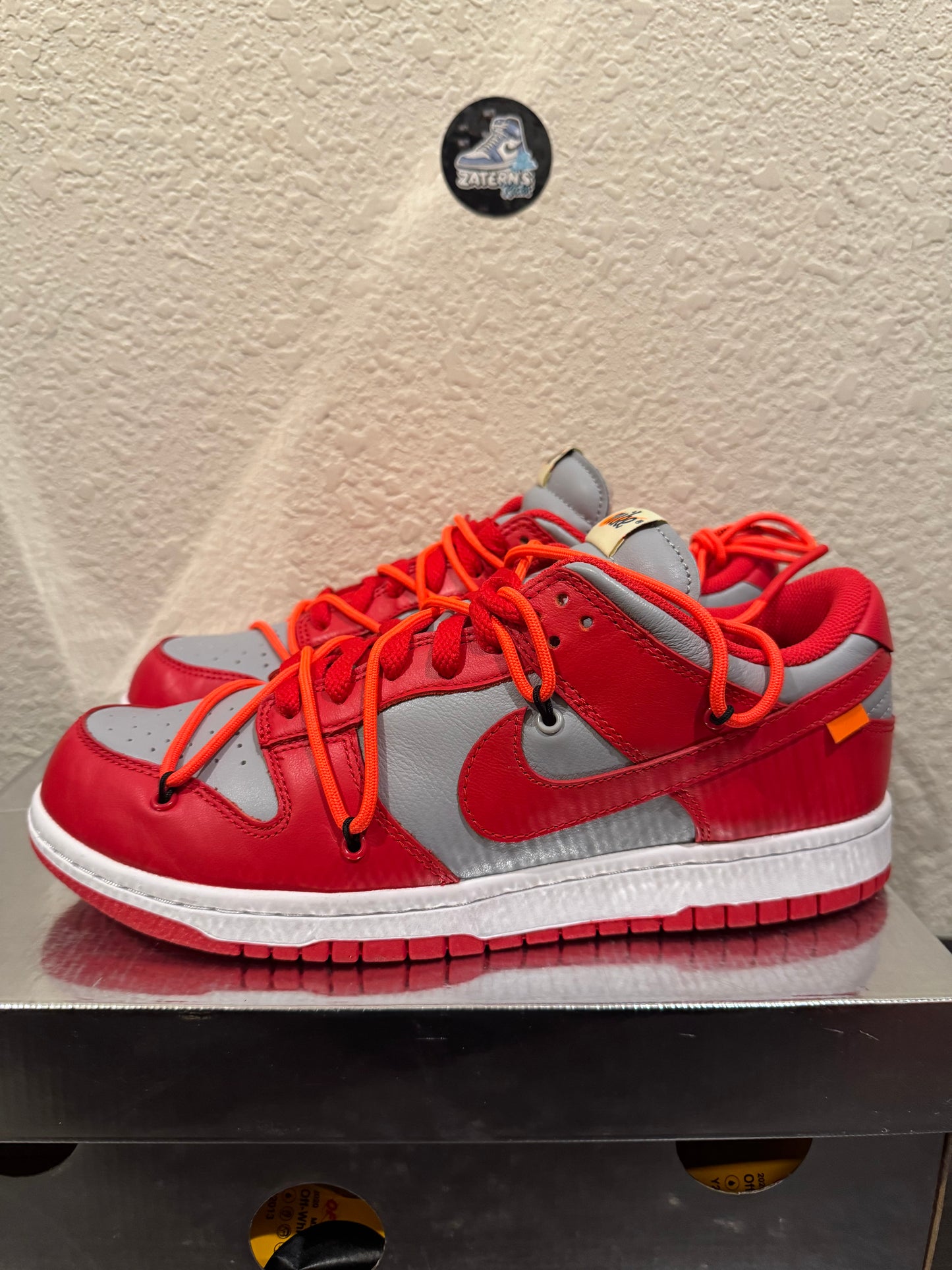 Nike Dunk Low Off White University Red Men's Pre-Owned (9.5M) CT0856-600