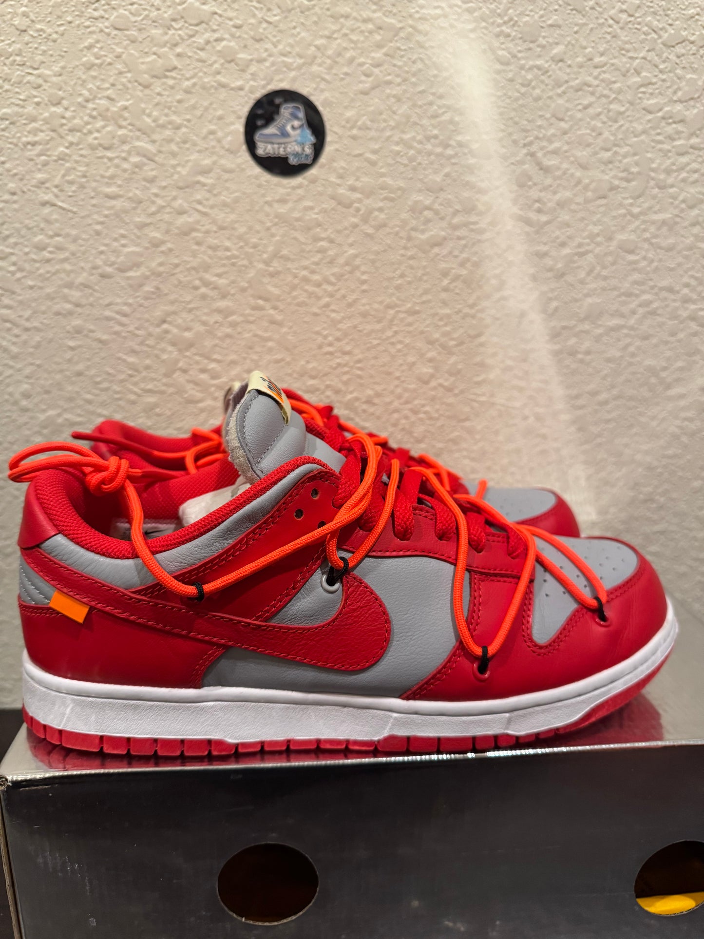 Nike Dunk Low Off White University Red Men's Pre-Owned (9.5M) CT0856-600