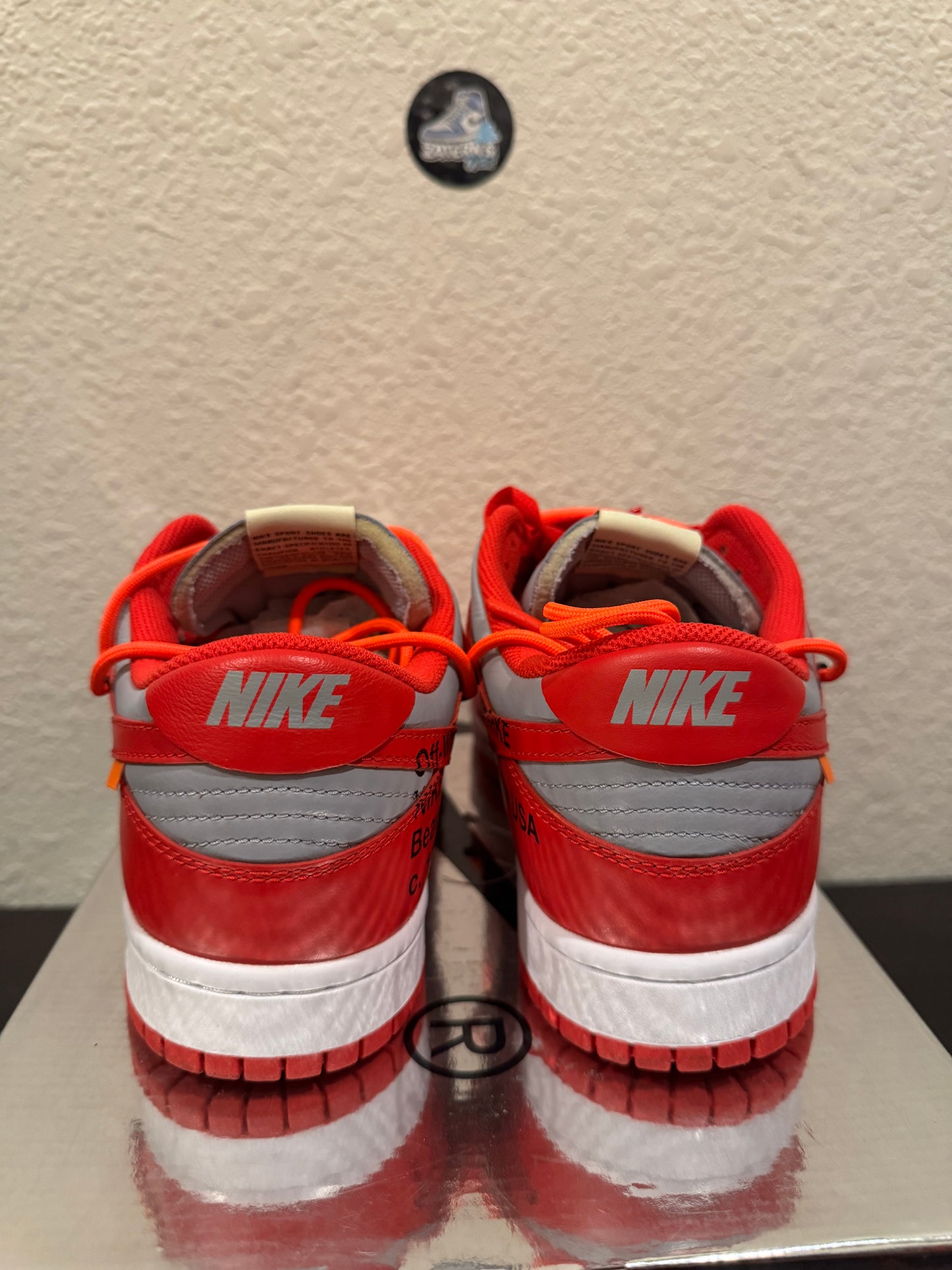 Nike Dunk Low Off White University Red Men's Pre-Owned (9.5M) CT0856-600