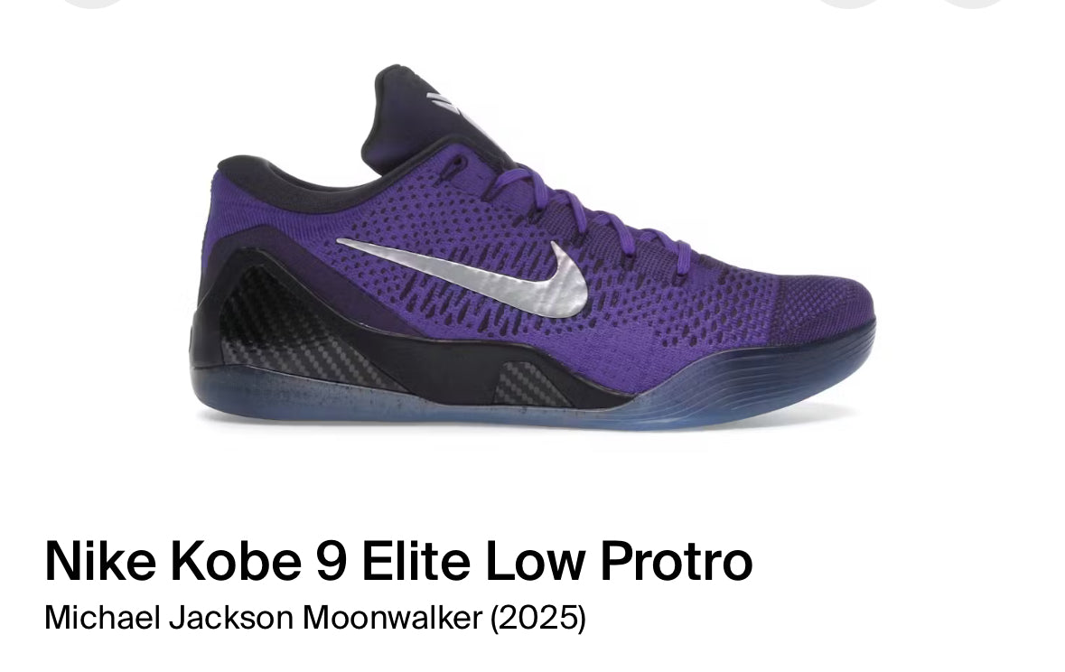 Nike Kobe 9 Elite Low Protro Michael Jackson Moonwalker Men's Brand New IM0465-500