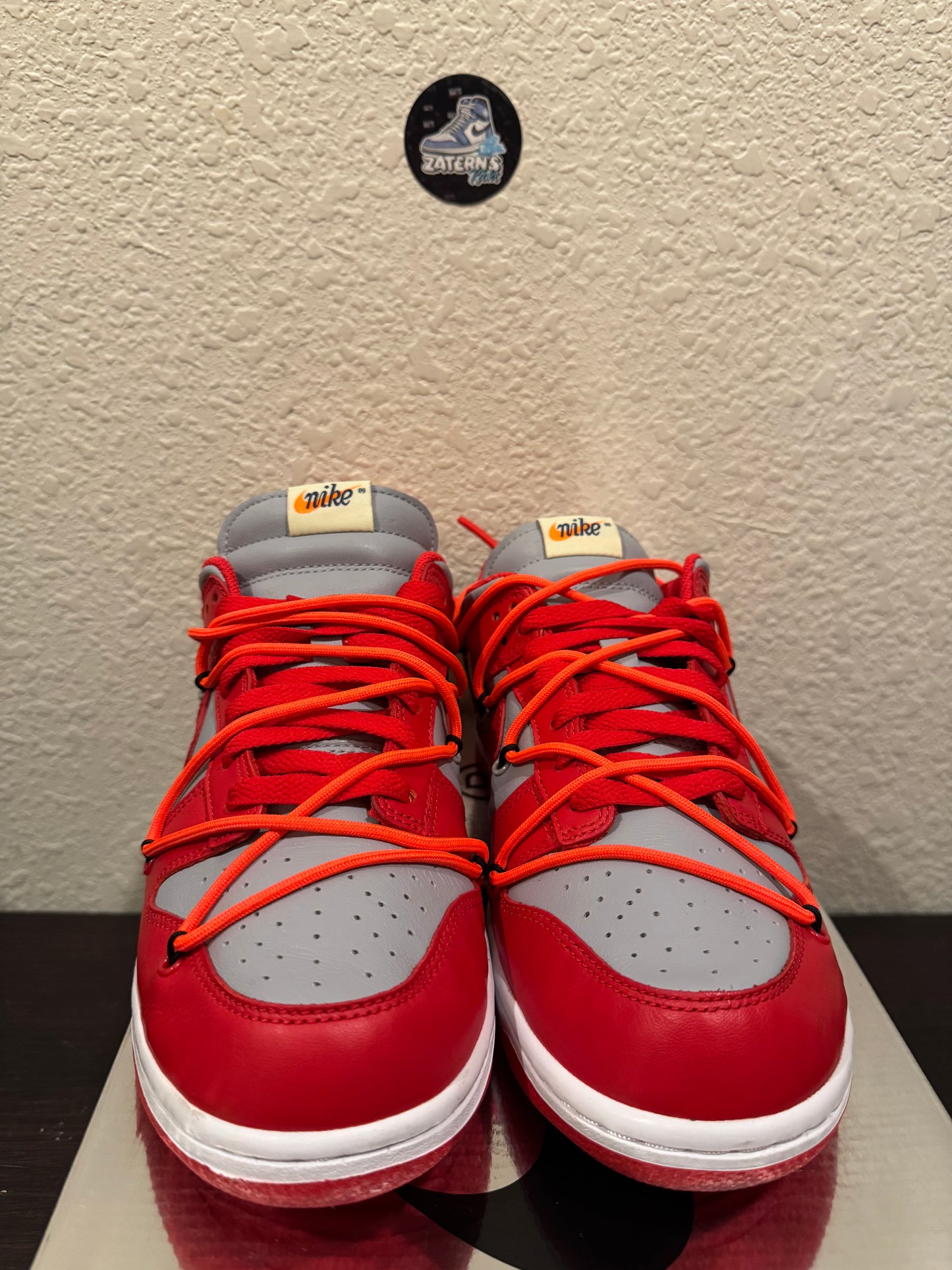 Nike Dunk Low Off White University Red Men's Pre-Owned (9.5M) CT0856-600