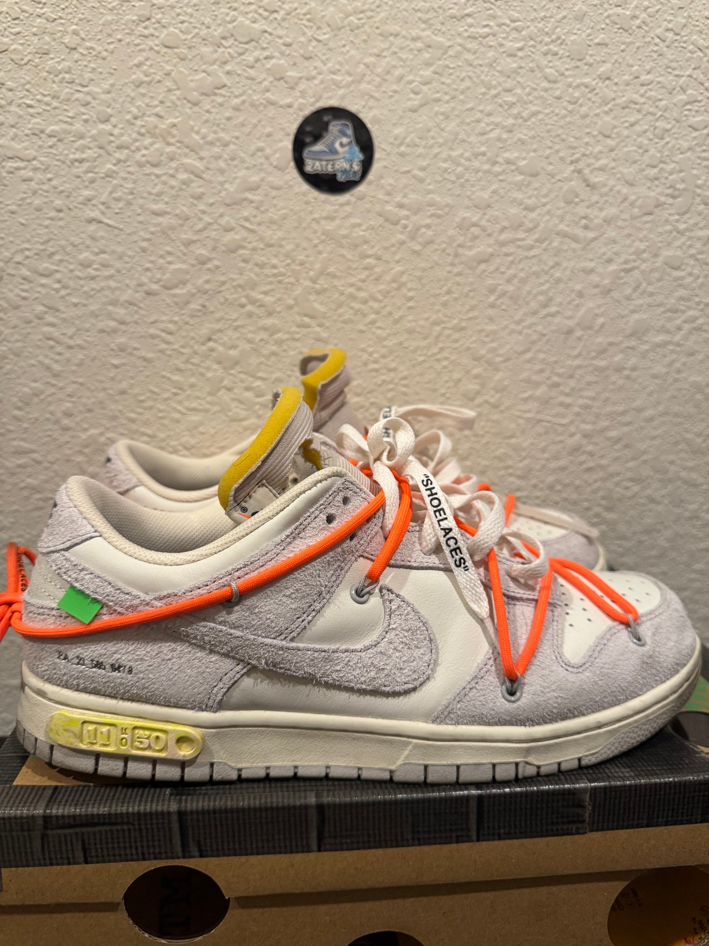 Nike Dunk Low Off White Sail Lot 11 Men's Pre-Owned (10.5M) DJ0950-108