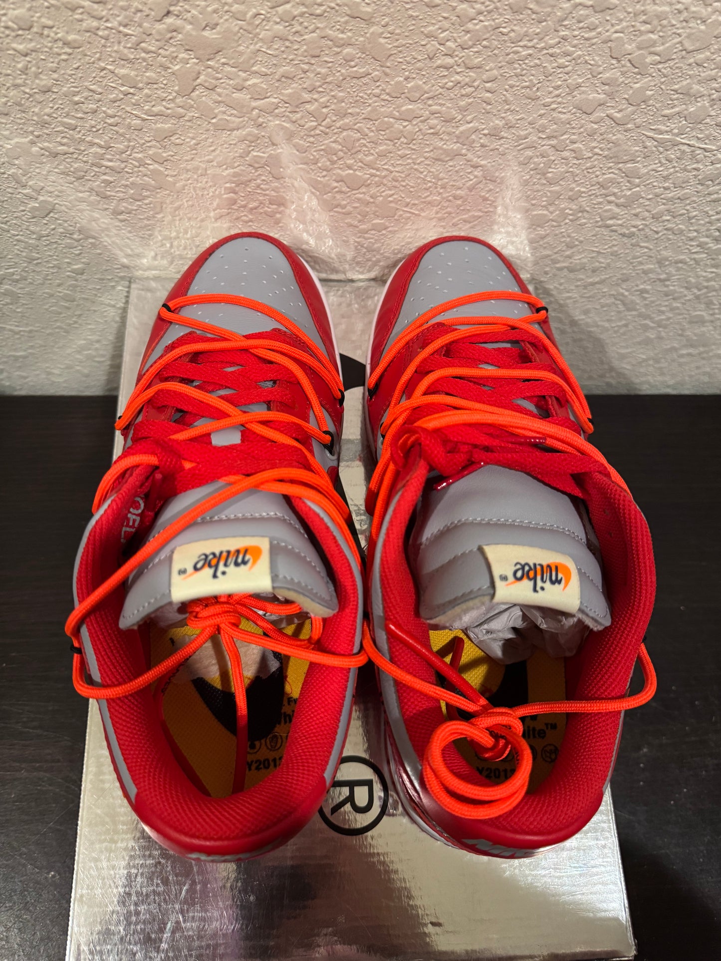 Nike Dunk Low Off White University Red Men's Pre-Owned (9.5M) CT0856-600