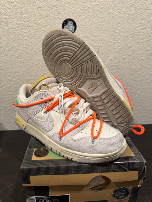 Nike Dunk Low Off White Sail Lot 11 Men's Pre-Owned (10.5M) DJ0950-108