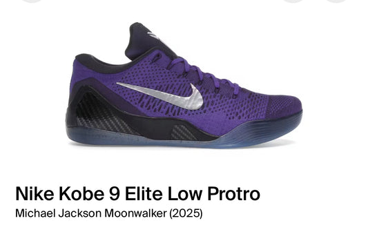 Nike Kobe 9 Elite Low Protro Michael Jackson Moonwalker Men's Brand New IM0465-500