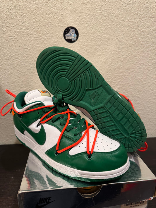 Nike Dunk Low Off White Pine Green Men's Pre-Owned (10.5M) CT0856-100