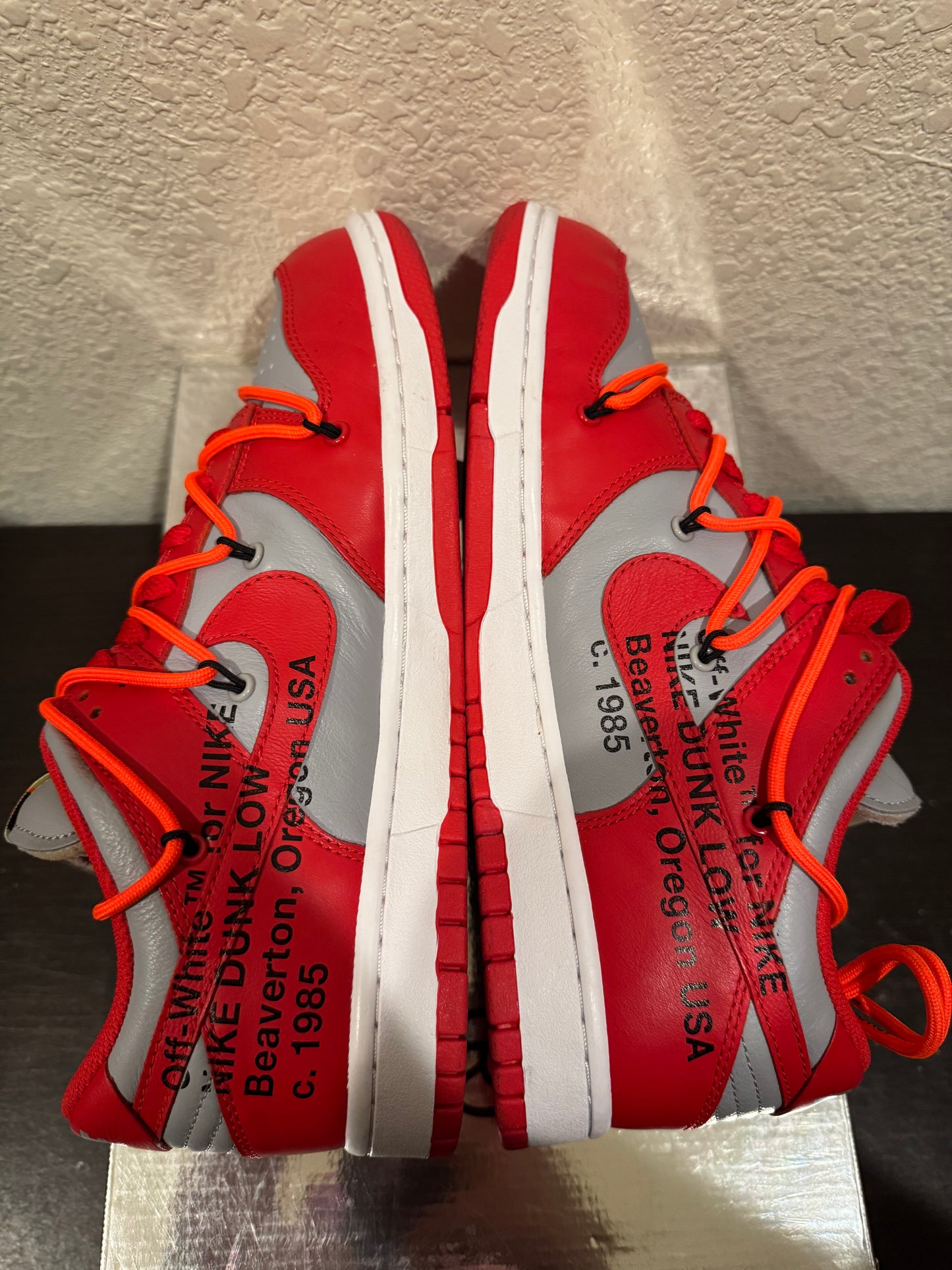 Nike Dunk Low Off White University Red Men's Pre-Owned (9.5M) CT0856-600